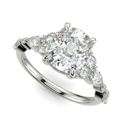 Carissa Cushion Cut Pave Shared Prong Claw Set Engagement Ring Setting - Nivetta